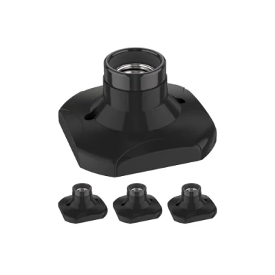 Bild av ledscom.de 4 delar taklampa/lamphållare ELEKTRA, porslin, svart, 1x E27 max. 60W