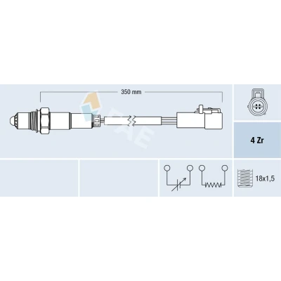 Bild av FAE 77264 Sonde lambda FORD: FIESTA 5, 6, KA 3 portes, MAZDA: 2 5 portes