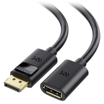 Bild av Cable Matters DisplayPort till förlängningskabel (DP DP förlängningskabel, hane hona, kontakt/uttag) i Svart 1,8 meter