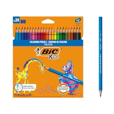 Bild av BIC Nordic AB Kids Evolution ECOlutions Färgpennor Blandade Färger, 24 pack i Pappask