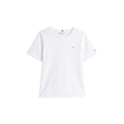 Bild av Tommy Hilfiger Contrast FLAG TEE Tshirt bas, Storlek: Large, Optic white