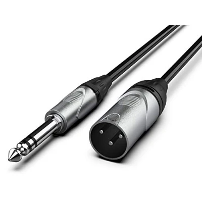 Bild av Audibax Pro XLR hane till balanserad jackkabel 3 meter svart
