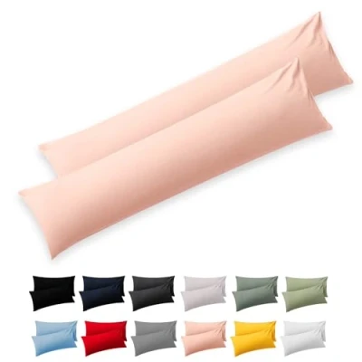 Bild av Blumtal Kuddfodral för sidosovare 40 x 145 (set med 2 Kuddfodral) Rosa 100% Bomull, Oeko Tex certifierad, kuddar sidosovare, blixtlås