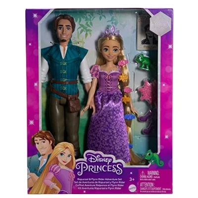 Bild av Disney Prinsessor äventyrsset 2 dockor RAPUNZEL och FLYNN RIDER Höjd 30 cm Flerfärgad 100 årsjubileum HLW39