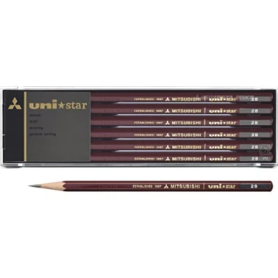 Bild av 1 x Mitsubishi penna Unistar hexagonal standard 2B duzen (12 stycken) (japansk import) av &quot;Mitsubishi Pencil Co, Ltd.&quot;