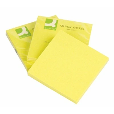Bild av Q Connect Sticky Notes Anteckningar neongul