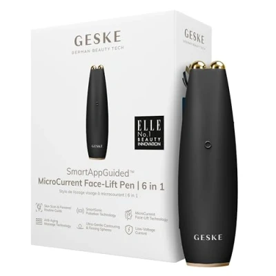 Bild av Geske Microcurrent Facelift PEN 6 IN 1 Electronic Tools SMARTAPPGUIDED Ansiktsvård tillbehör, Storlek: One Size, Gray