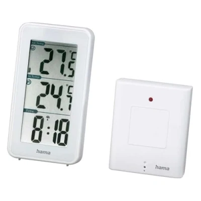 Bild av HAMA Väderstation 2 delar, Inomhus och utomhus, Celsius och/eller grader Fahrenheit, ±2C noggrannhet