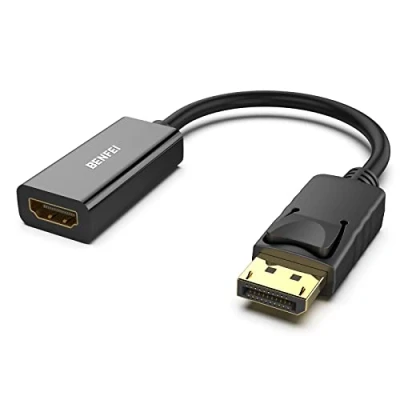 Bild av BENFEI 4K DisplayPort till HDMI adapter, enkelriktad DP 1.2 dator 1.4 skärm guldpläterad adapter (hane hona) Kompatibel med Lenovo Dell HP och andra passiva
