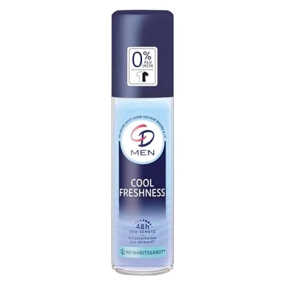 Bild av CD MEN deodorant Spray &quot;Cool Freshness&quot;, 75 ml, utan aluminiumsalter, fräsch doft, 24 timmar långvarigt skydd, lämpligt för känslig hud, vegansk kroppsvård