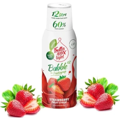 Bild av Light Low Carb Fitness Sirap från FruttaMax Noll socker Med Stevia 50% fruktinnehåll 500ml (Jordgubbe Light)