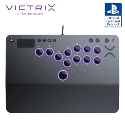 Bild av Turtle Beach Victrix Pro KO Leverless All Button Fight Stick for PlayStation 5, Officially Licensed PS5PS4, Windows 10/11 PC, Customizable eSports Tournament Ready Controller, Gray