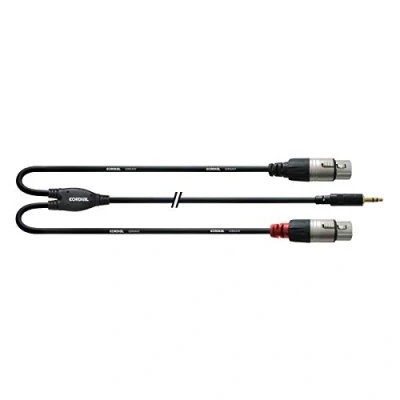 Bild av Cordial CFY 3 WFF Y adapterkabel 3,5 mm stereouttag guld till 2 x XLR hona m