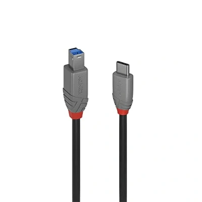 Bild av LINDY 36666 1 m USB 3.2 typ C till B kabel, 5 Gbit/s, anthra linje
