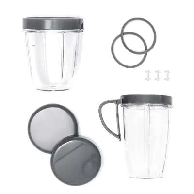 Bild av Ersättningsdelar till blandare 18oz/24oz koppar med läppring, återförslutningsbara lock, packningar och stötdämpare för Stay Fresh kompatibel Nutribullet 600W 900W