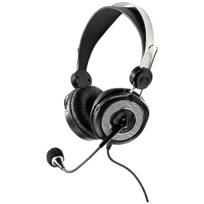 Bild av Vivanco IT HS stereoheadset med fjärrkontroll (ultralätt, volymreglering) svart Ret Rc Retro