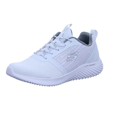 Bild av Skechers Bounder träningsskor för män, Vitt nät PU trim, 42.5 EU