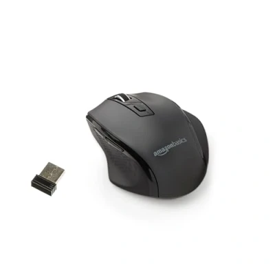 Bild av Amazon Basics ergonomisk trådlös USB mus DPI justerbar svart