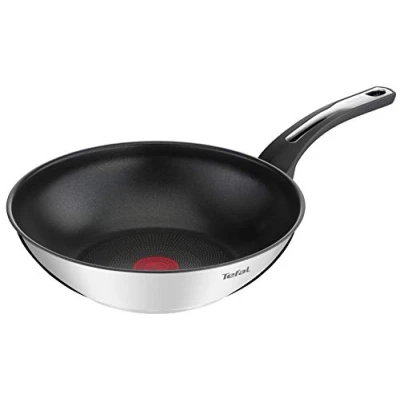 Bild av Tefal Emotion wok stekpanna 28 cm, non stick beläggning, 10 års garanti, tjock bas för homogen värmespridning, elegant design, robust handtag, induktion, matlagningsindikator E3001904