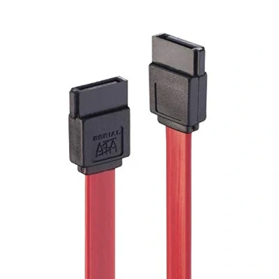 Bild av LINDY 1 fot 7 stift till 90 grader stifts SATA intern kabel röd