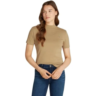 Bild av Tommy Hilfiger SLIM CODY CROP MOCK Tshirt bas safari, Storlek: 3XL, Safari