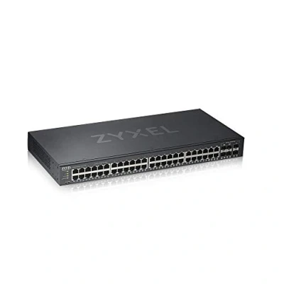 Bild av Zyxel 48 portars Gigabit Ethernet Smart Managed Switch Fläktlös konstruktion med 4 Combo portar och 2 SFP portar, Hybridmoln läge, Livstidsgaranti [GS1920 48v2]
