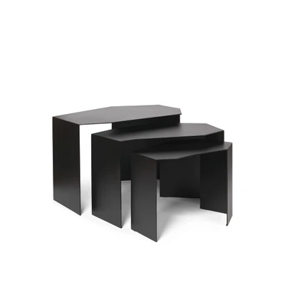 Bild av Ferm Living Shard Cluster Tables Set Of 3 Soffbord Black W64.9 x D48.1 H45 cm