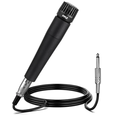 Bild av Pyle dynamisk mikrofon, karaoke mikrofoner, kardioid plug in Xlr trådbunden handhållen spole sjungande professionell musik sång rörliga kompatibel med