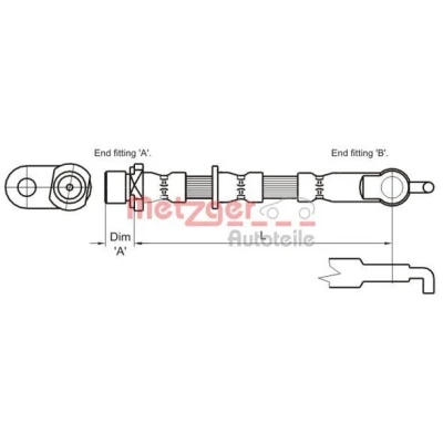 Bild av METZGER 4110007 Flexible De Frein 527 F10x1 TOYOTA: Yaris I 3/5 portes
