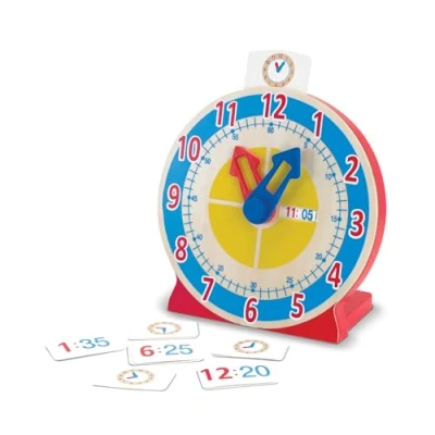 Bild av Melissa &amp; Doug , Vrid och säg vad klockan är klocka Utvecklingsleksak Motorisk förmåga 3+ Present till flicka eller pojke