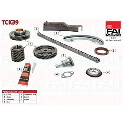 Bild av FAI AutoParts TCK39 Jeu de distribution à chaînes avec joints, roues dentées Simplex, Chaîne rouleaux MITSUBISHI: PAJERO 2