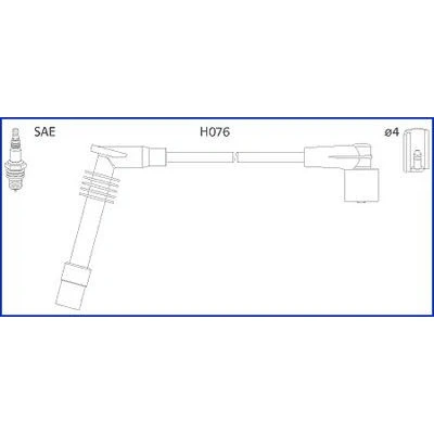 Bild av HITACHI 134234 Jeu De Fils d&#039;Allumage OPEL: Corsa B 3/5 portes, Astra F CC, Cabriolet