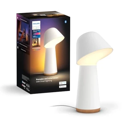 Bild av Philips Hue Twilight Smart Sömn och Väckningslampa, Vit Färgat Ljus, Bluetooth Kompatibel, Röststyrning med Alexa, Apple Home Google Assistant