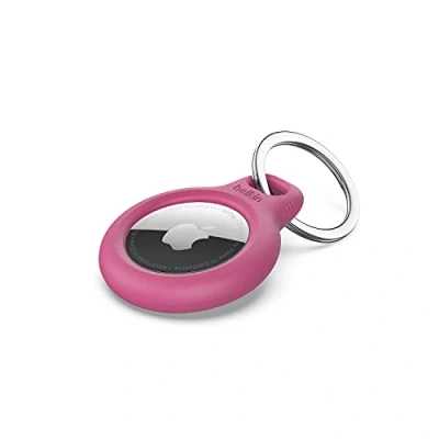 Bild av Belkin AirTag fodral med nyckelring (Secure Holder skyddsfodral för Air Tag reptåligt tillbehör) Rosa