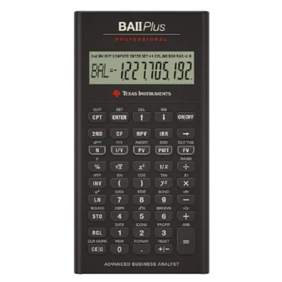 Bild av Texas Instruments BAII PLUS PROFESSIONAL Finansiell kalkylator 10 siffror batteri