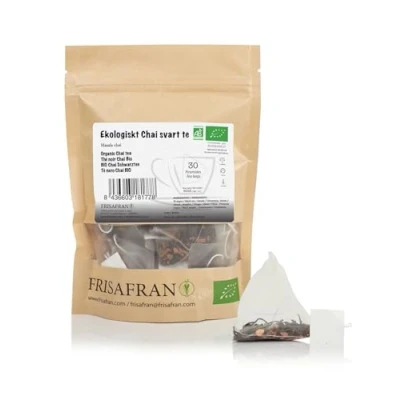 Bild av FRISAFRAN Ekologiskt Chai svart te i pyramider Anti inflammatorisk Antioxidant 30 stycken 60g