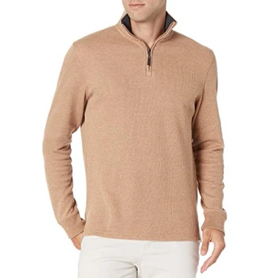 Bild av Amazon Essentials Herr kvarts dragkedja fransk ribbtröja, kamel ljung, X Large