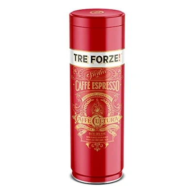 Bild av TRE FORZE! Espresso Caffè 500 g i högkvalitativ burk espressobönor, traditionell rostning över olivved, handgjord premium kaffebönor för helautomatisk och filterhållare