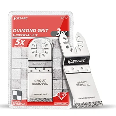 Bild av EZARC Flerverktyg injekteringsborttagningsblad, diamant svängande multiverktyg sågblad för injekteringsborttagning, murbruk och mjuk kakelskärning DO34F, 3 pack