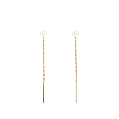 Bild av Singularu Falling Pearl Örhänge, Storlek: One Size, Oro con perlas naturales