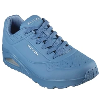 Bild av Skechers Uno Stand on Air Trainers för män, Denim Durabuck Mesh, 42.5 EU