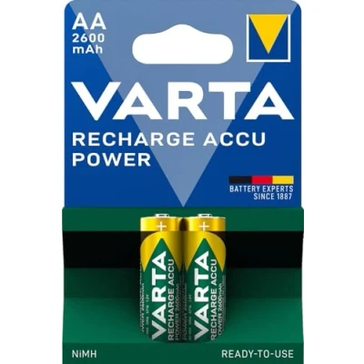 Bild av VARTA m AA Ni Mh batteri 2 pack 2600mAh laddningsbart utan minneseffekt kan användas direkt