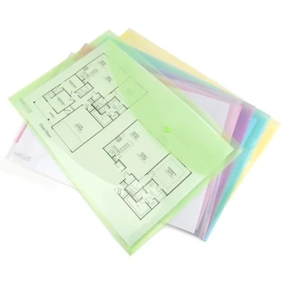 Bild av Rapesco 0697 Kuvertmapp, A3, Blandade Pastell Transparenta Färger, 5 Pack