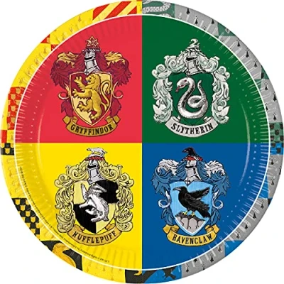 Bild av Procos 93451 Partytallrik, Harry Potter, storlek 23 cm, 8 stycken, engångstallrikar av papper, barnfödelsedag, festporslin, FSC® Mix