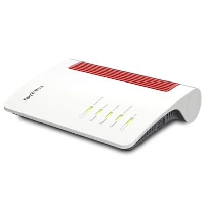 Bild av FRITZ!Box 4690, Wi Fi 7 (802.11be), Dual band (2,4 GHz / 5 GHz), Nätverksansluten (Ethernet), Röd, Vit, Bordsrouter