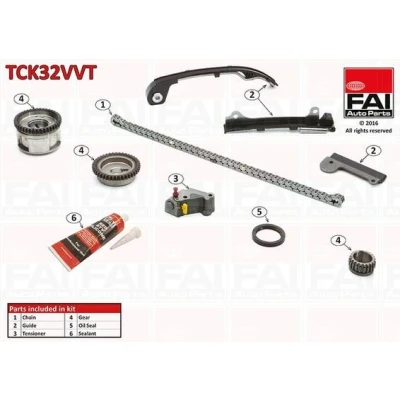 Bild av FAI AutoParts TCK32VVT Jeu de distribution à chaînes avec joints, roues dentées Simplex, chaîne faible bruit NISSAN: Almera II 3/5 portes
