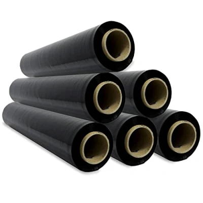 Bild av Elastisk förpackningsfilm, svart plastfilm för förpackning, plastrulle transport och flyttskydd, rulle 50 cm upp till 400 m töjbar Offituria (6 stycken)