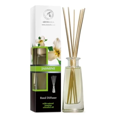 Bild av Jasmine Reed Diffuser w/Natural Essential Oil 100ml Fresh &amp; Long Lasting Fragrance Scented 0% Alcohol Gift Set w/ 8 bamboo sticks Best for Aromatherapy SPA Home