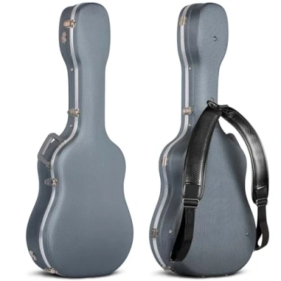 Bild av CAHAYA Akustisk gitarrväska svart gitarrfodral ABS vattentät fodral med hårt skal 1,5 cm tjock vaddering lämplig för 100 gitarr, marinblå, 41 Zoll,