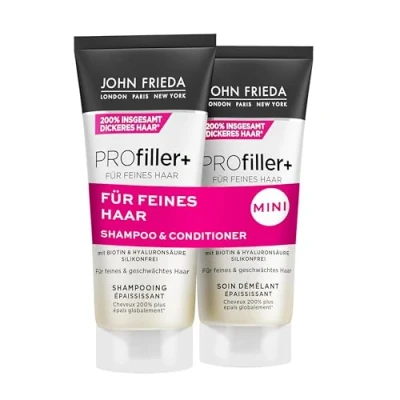 Bild av John Frieda PROfiller+ provset schampo, 75 ml &amp; balsam, hårtyp: för fint, tunt hår perfekt även när du reser och hotell